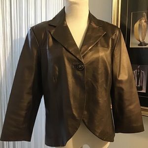Bernardo Leather Metallic Jacket
